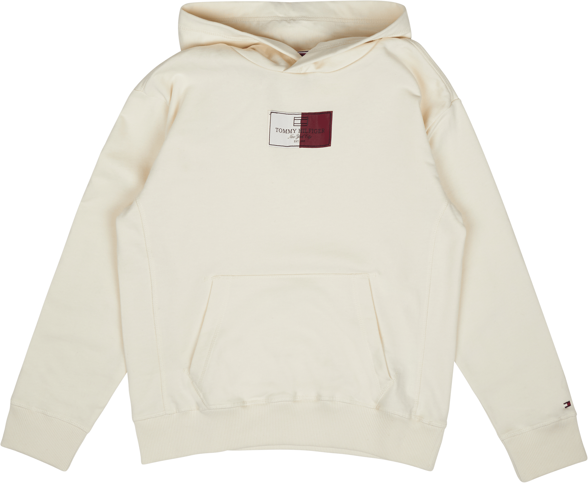 Flag Label Hoodie Z00 - Ivory Petal
