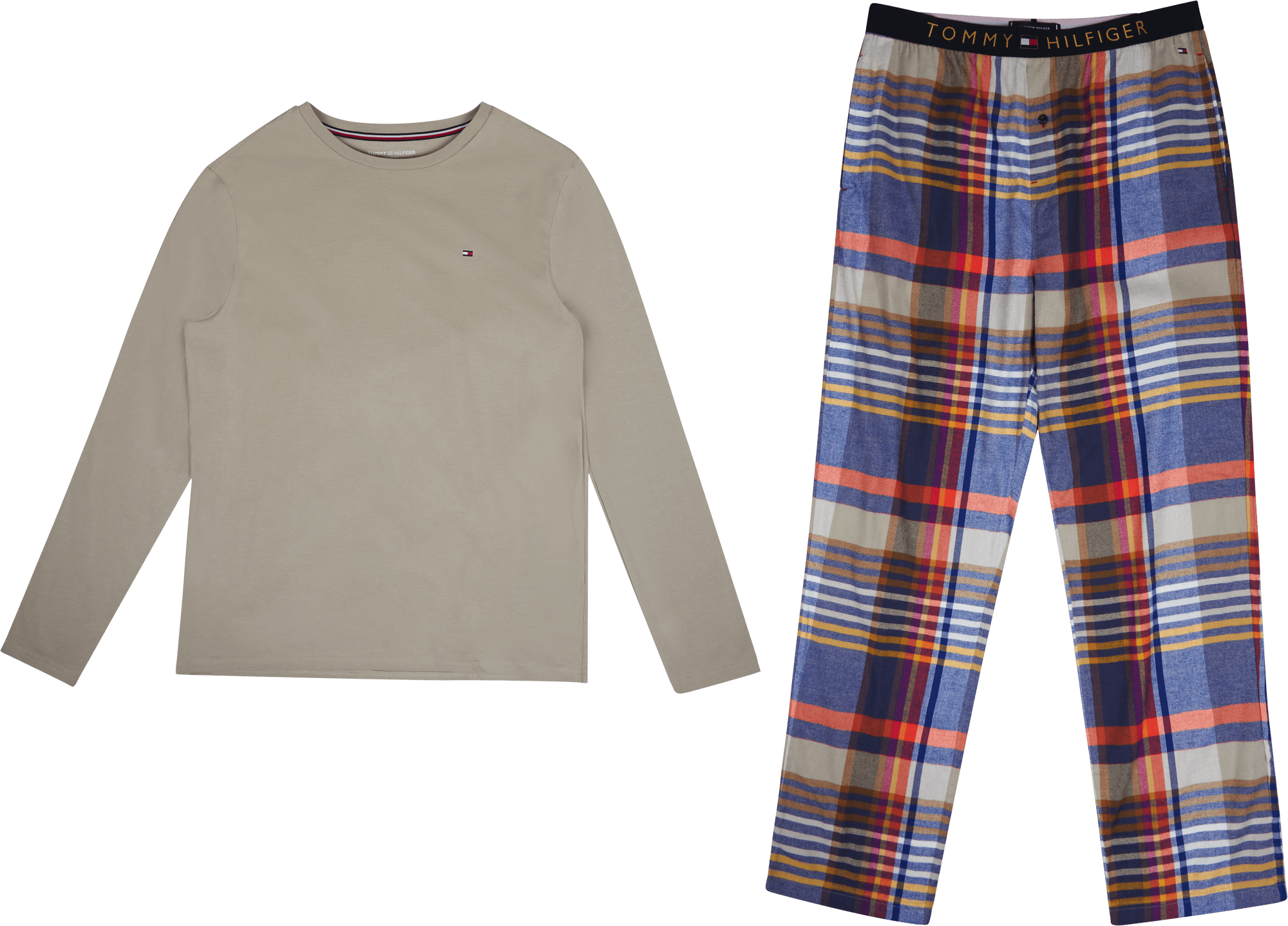 Ls Pant Flannel Tee Set 0sd – Stone checks