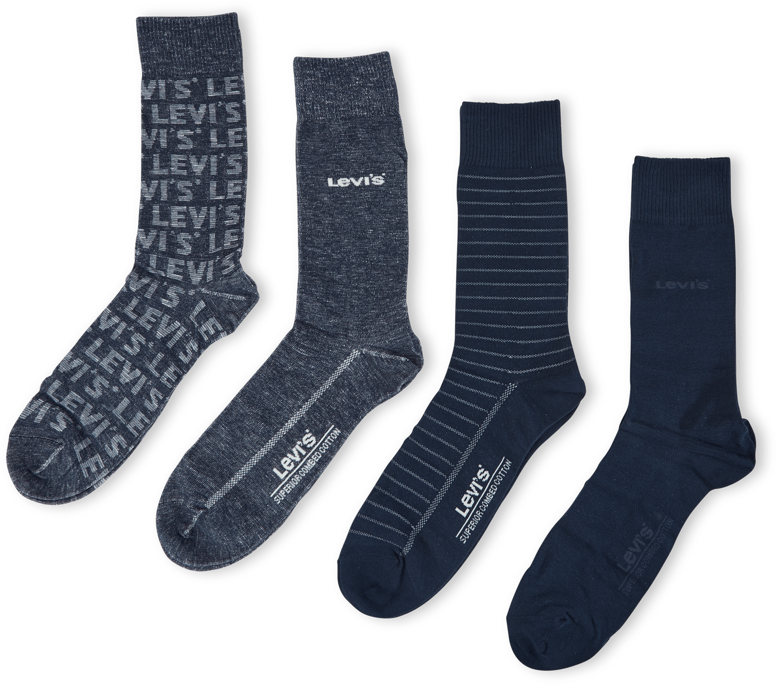 Levis Giftbox Reg Cut Denim 4p 1, Male, Apparels, Underwear, Blue, 43-46