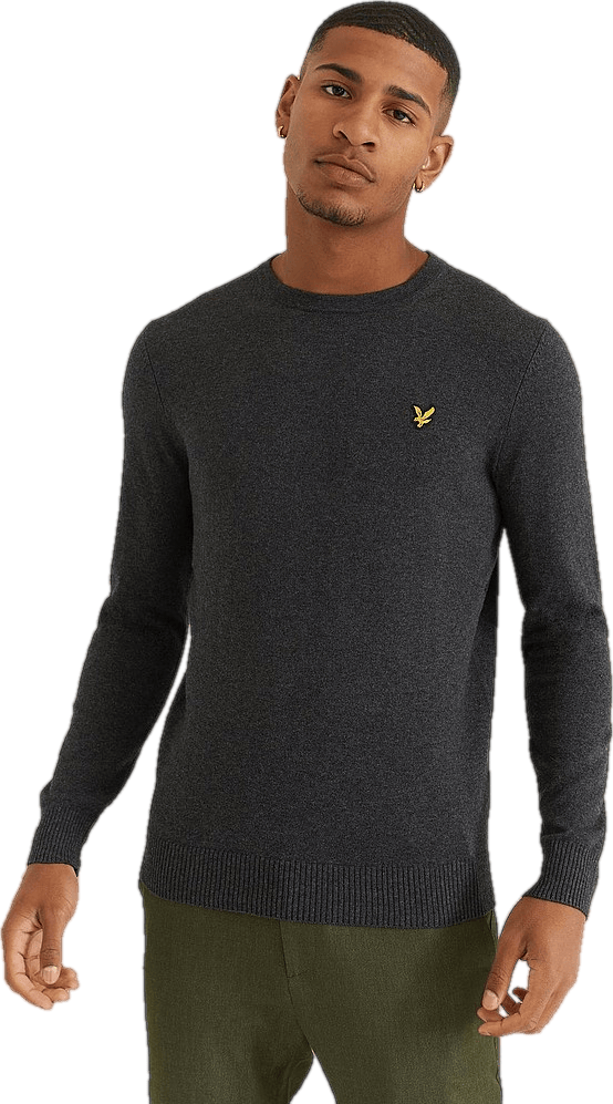 Cotton Merino Crew Jumper  Marl, Male, Kläder, Tops, Grå, M