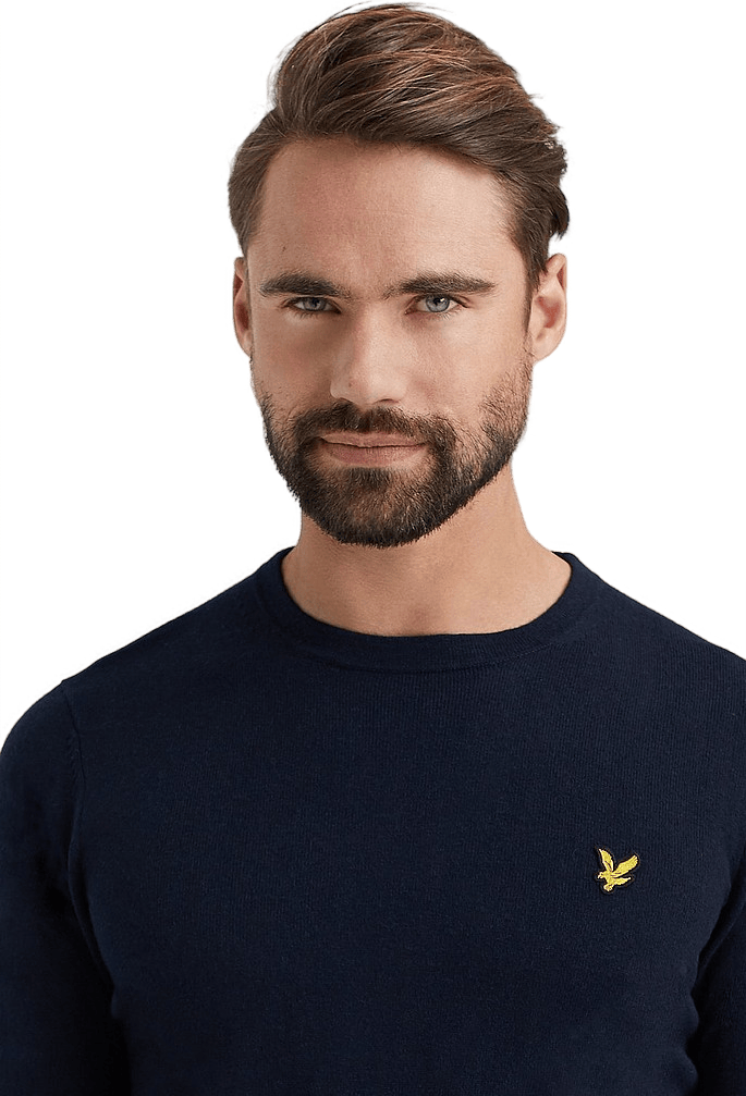 Cotton Merino Crew Jumper Dark