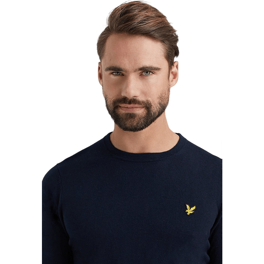 Cotton Merino Crew Jumper Dark