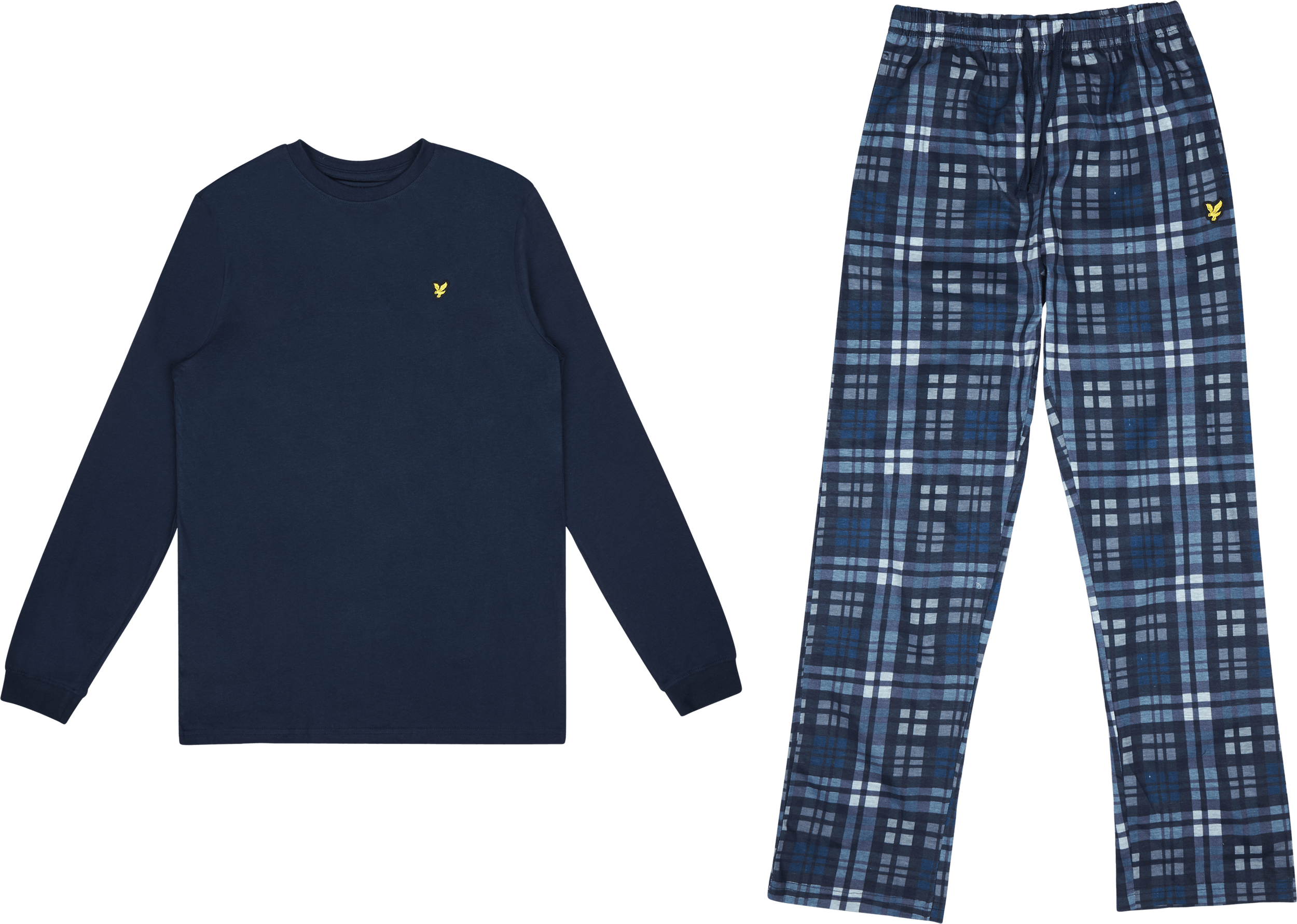 Ls Tee And Check Lounge Set Navy Blazer, Male, Odevy, Doplnky, Modrá, 140/146