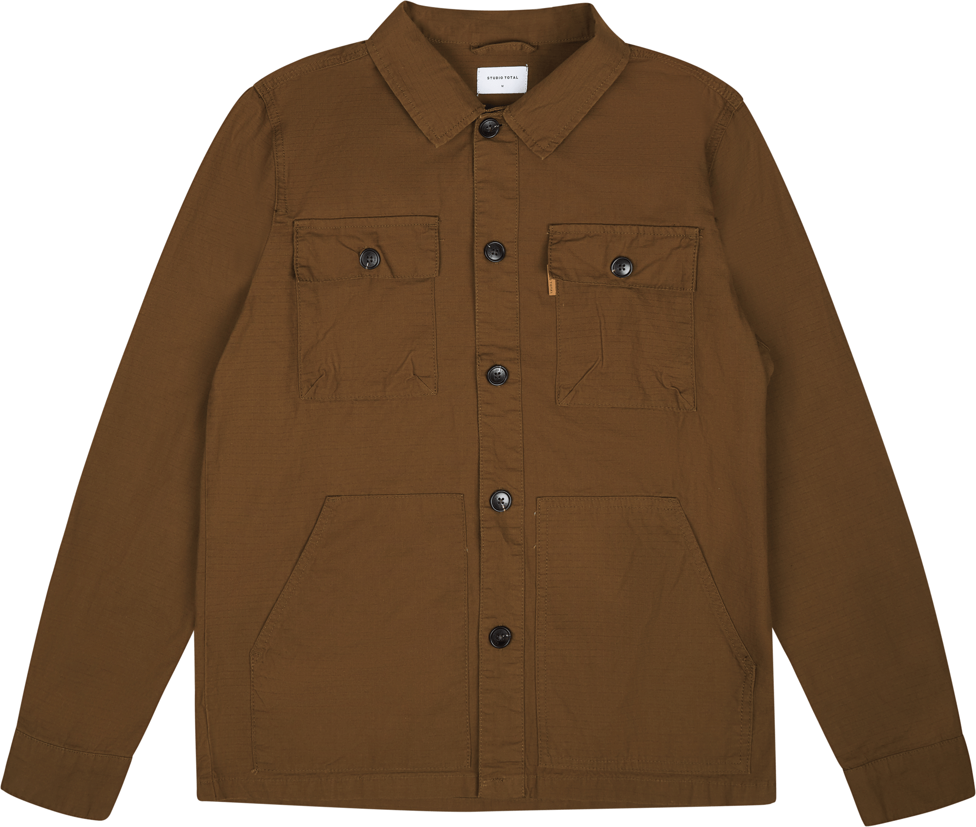 Studio Total Studio Total Ribstop Workshirt Mudd, Male, Apparels, Shirts, Brown, S
