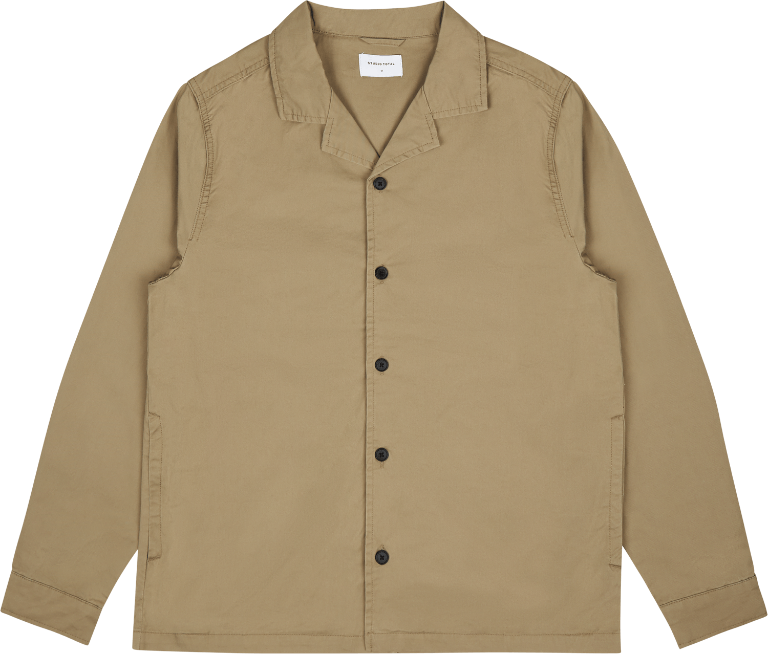 Studio Total Studio Total Fine Twill Shirt, Male, Apparels, Shirts, Beige, 2XL