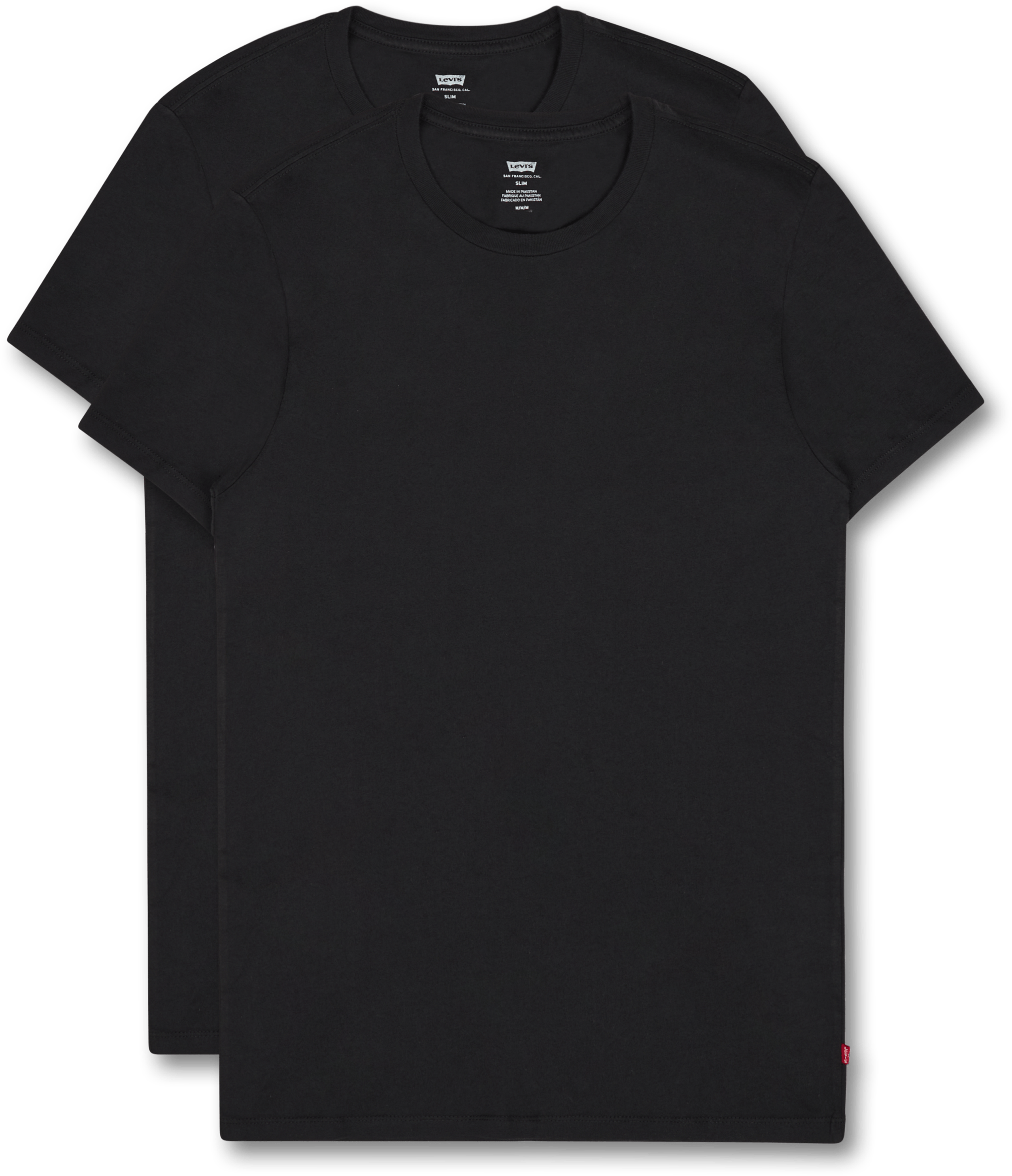 Slim 2pk Crewneck 1 Two-pack Tee Black + Black