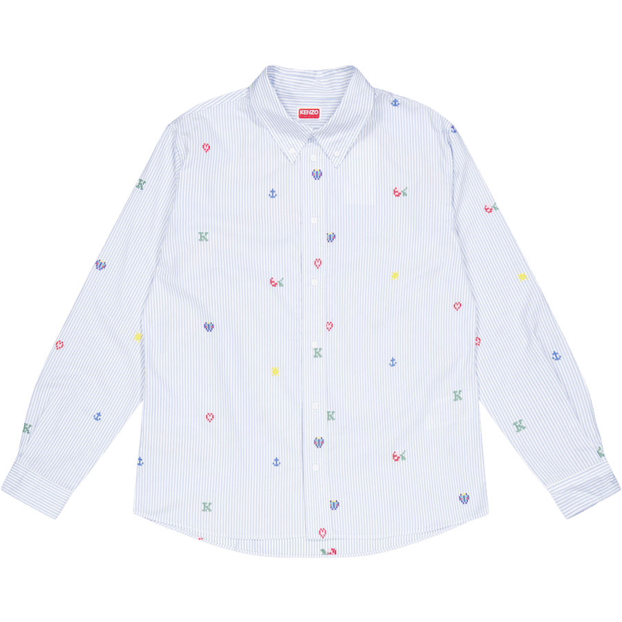 Shirt Ls Kenzo Pixel Light Blue