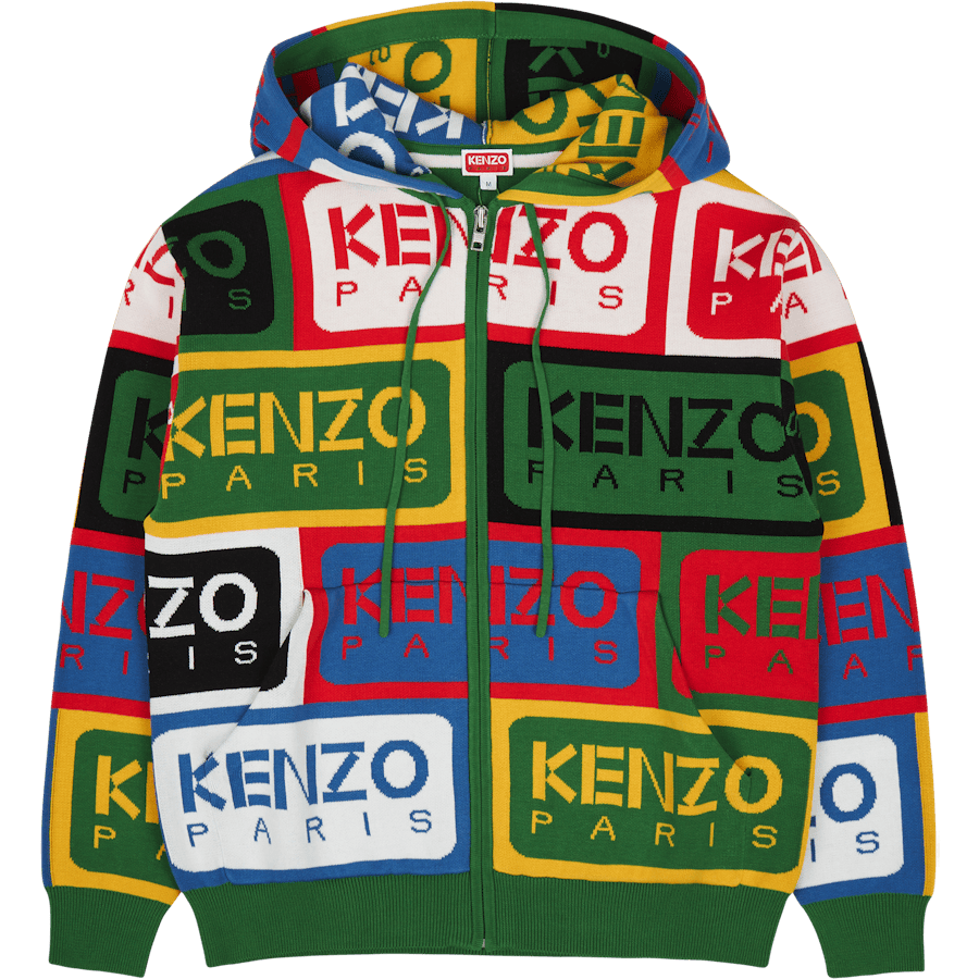 Zip Up Cardigan Kenzo Label Multicolor