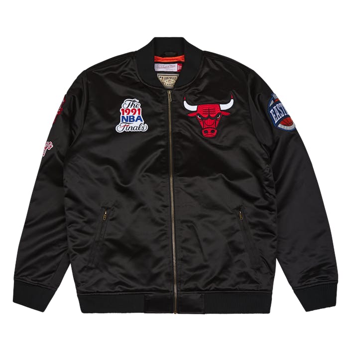 Bulls Flight Satin Bomber Jacket, Male, Klær, jakker, Svart, S