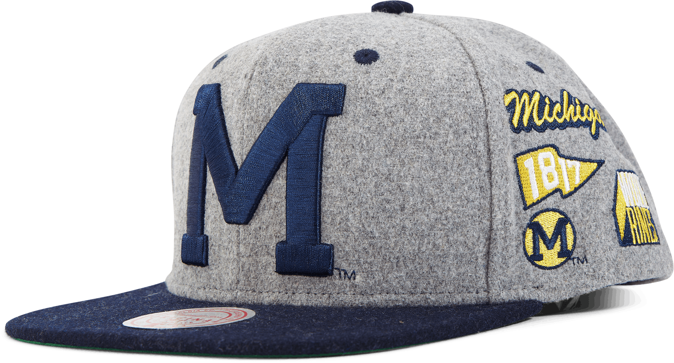 Michigan Melton Patch Snapback, Unisex, Apparels, Hats & Caps, Grey, ONESIZE