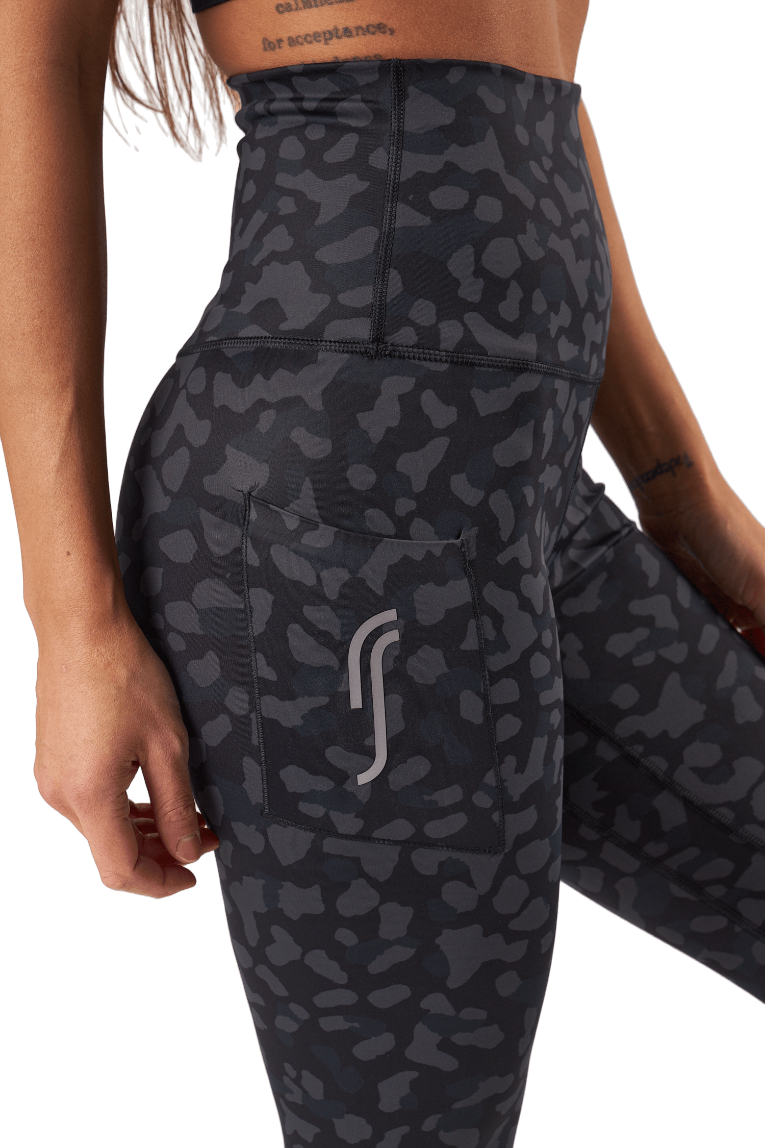High Waist Tights - Side Pocke Leopard - Bild 4