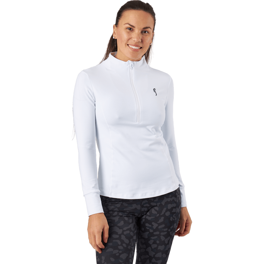 Half Zip Sweater White