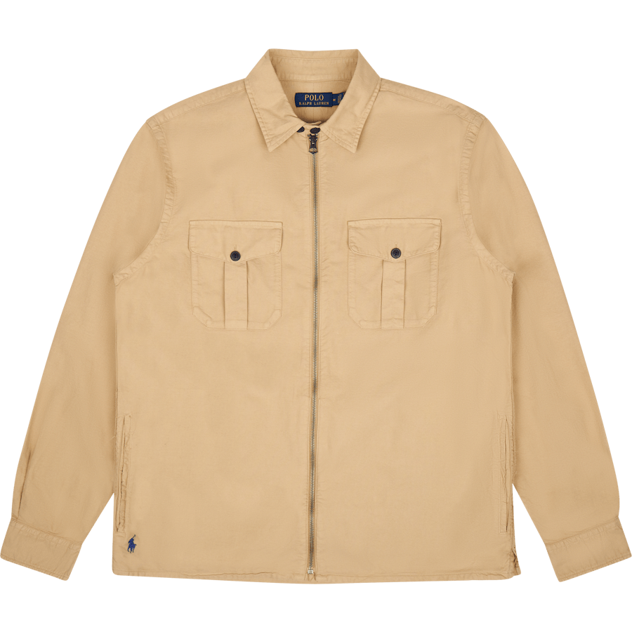 Garment-Dyed Oxford Overshirt Surrey Tan