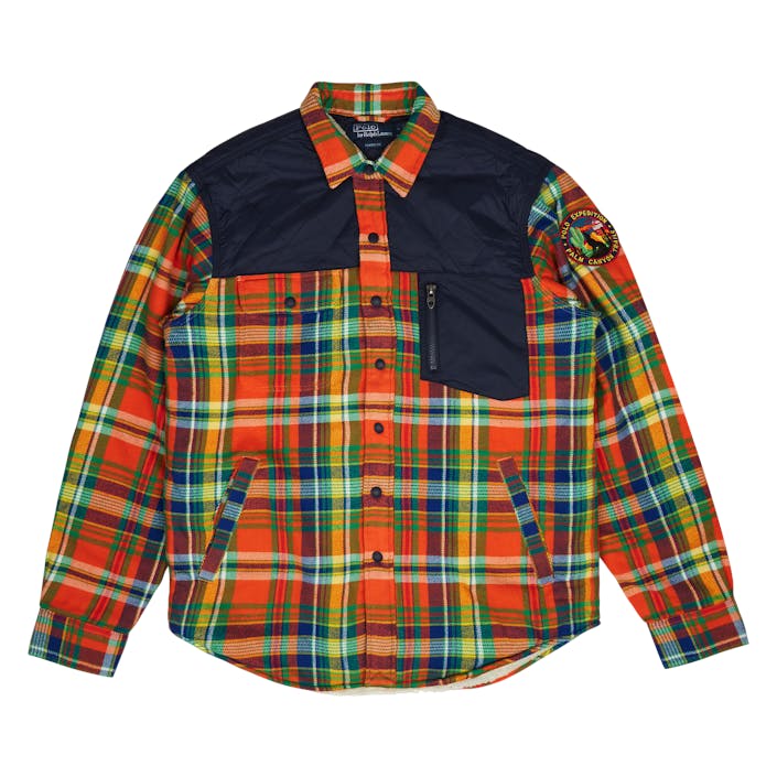 Outdoor Flannel-teck 5870 Orange/royal Multi, Male, Kleding, Overhemden, Multi kleur, XL