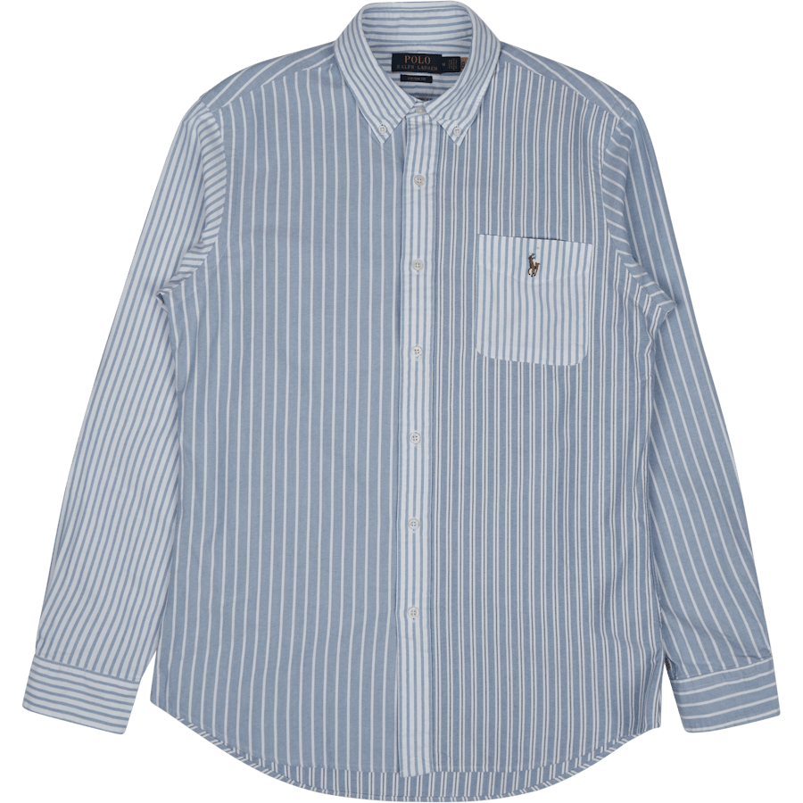 Custom Fit Striped Oxford Fun Shirt Blue Funshirt