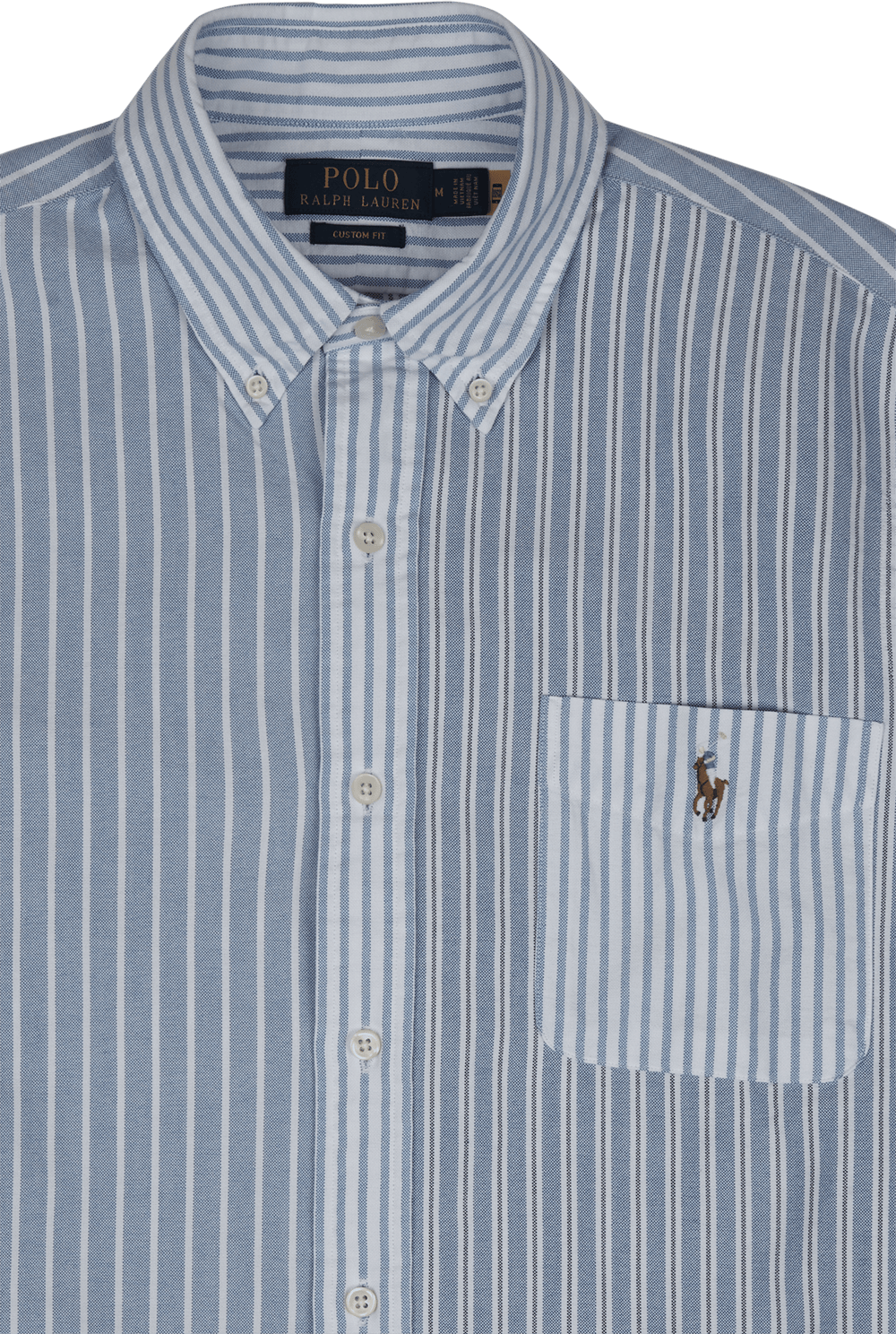 Custom Fit Striped Oxford Fun Shirt Blue Funshirt - Bild 3