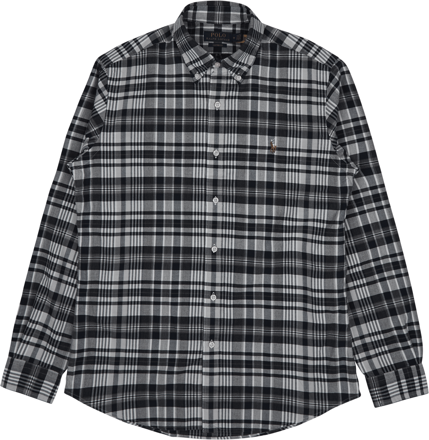Custom Fit Plaid Oxford Shirt Grey Heather / Navy Multi