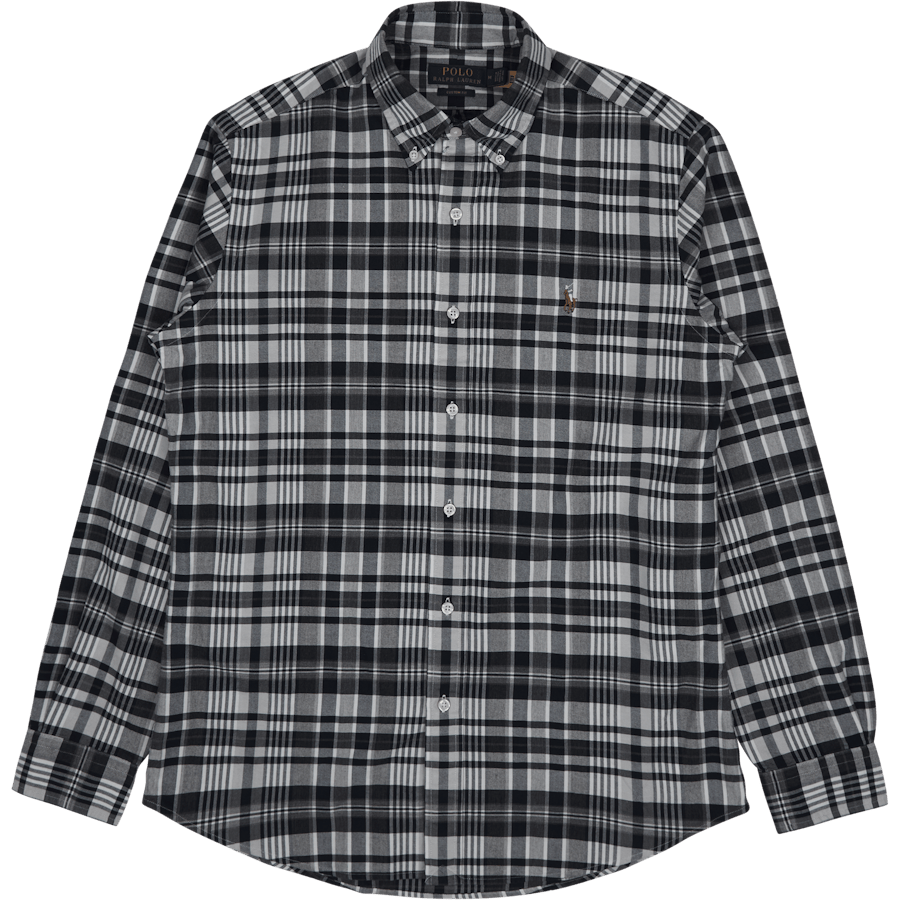 Custom Fit Plaid Oxford Shirt Grey Heather / Navy Multi