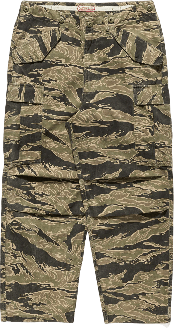 Tigerstripe Loose Cargo Pants  Mint Gold