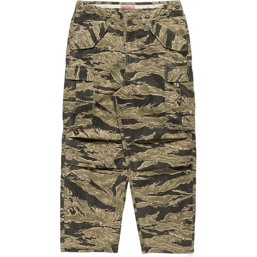 Tigerstripe Loose Cargo Pants Mint Gold