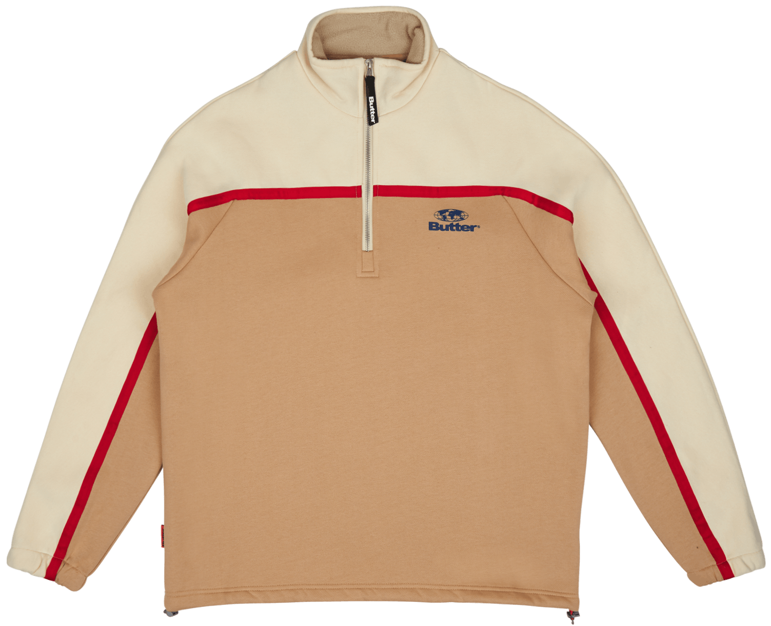 Northcliffe 1/4 Zip Pullover Cream/tan, Male, Odevy, mikiny a mikiny, Hnedá, S