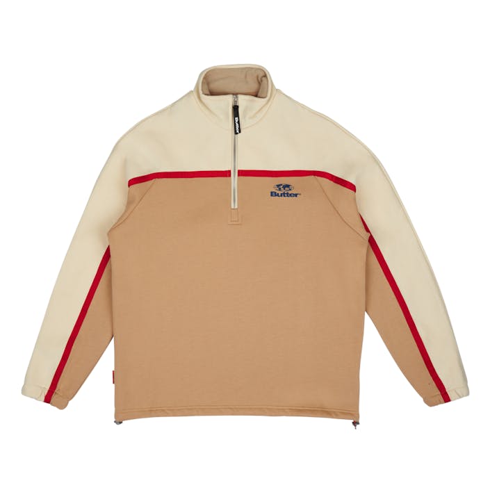 Northcliffe 1/4 Zip Pullover Cream/tan, Male, Odevy, mikiny a mikiny, Hnedá, S