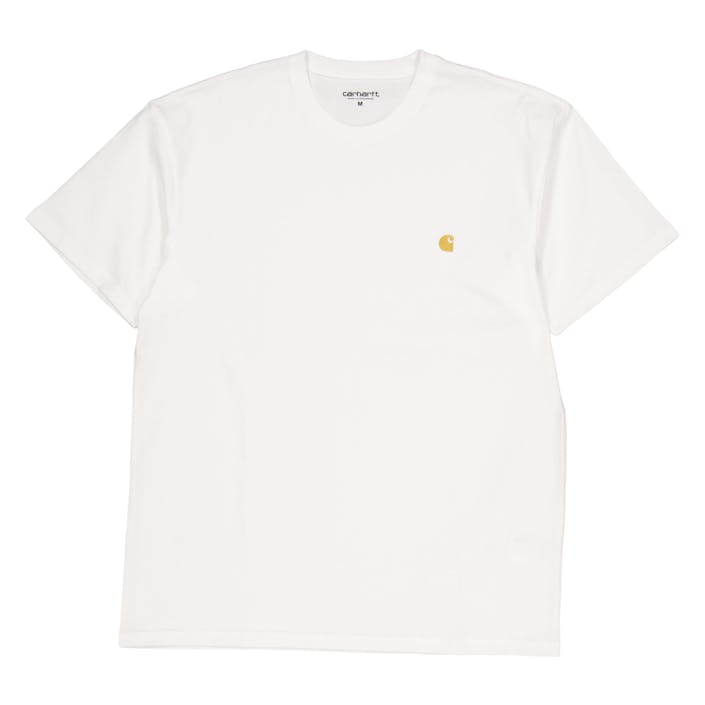 S/s Chase T-shirt White / Gold, Unisex, Apparels, Tops, White, M