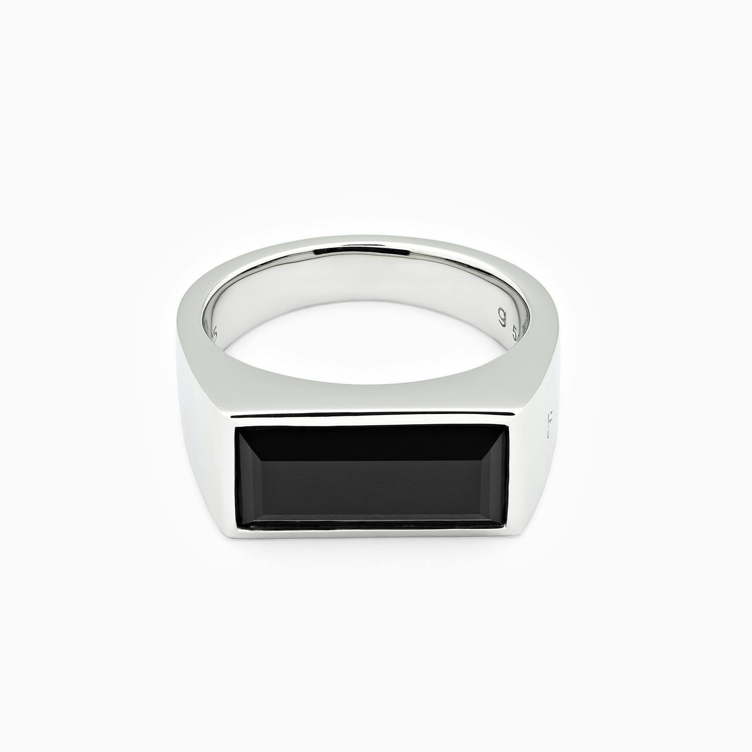 Peaky Ring Polished Onyx Silver, Unisex, Apparatuur, andere accessoires, Zilver, 52
