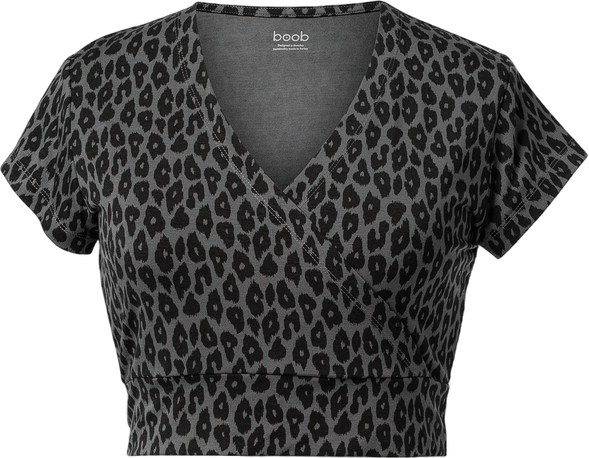 Leo Cropped Top Leo Print Grey/black