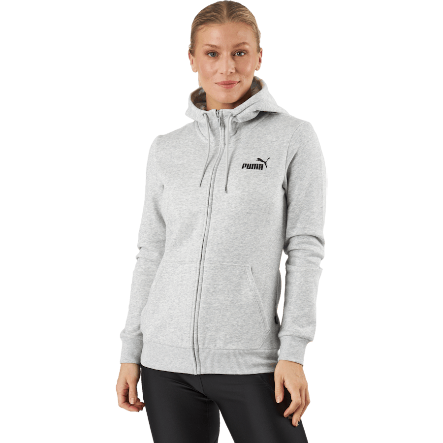 Ess Small Logo Full-zip Hoodie Light Gray Heather