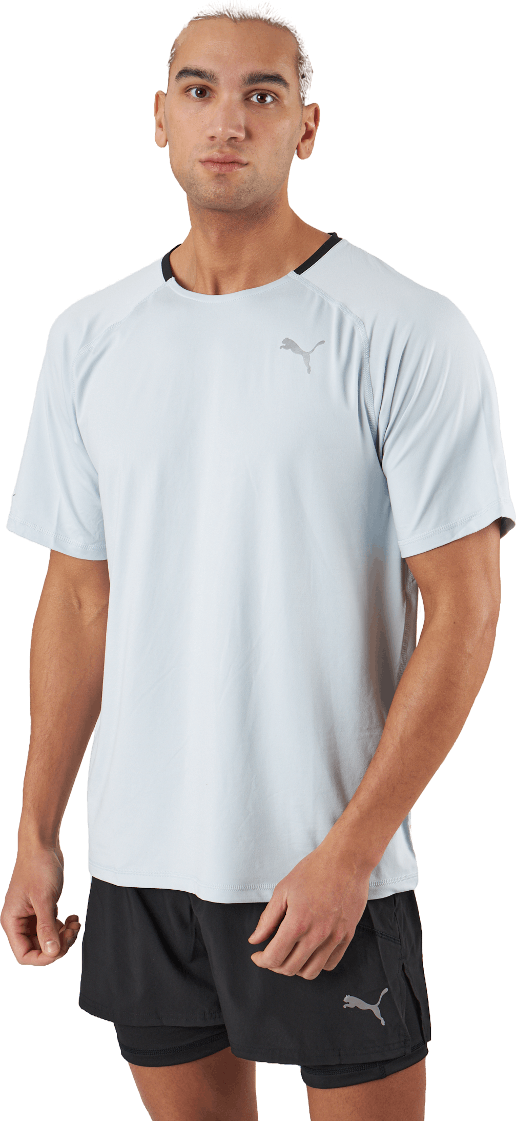 Run Cloudspun Ss Tee Platinum Gray, Male, Odevy, Tričko, Beží, Modrá, L