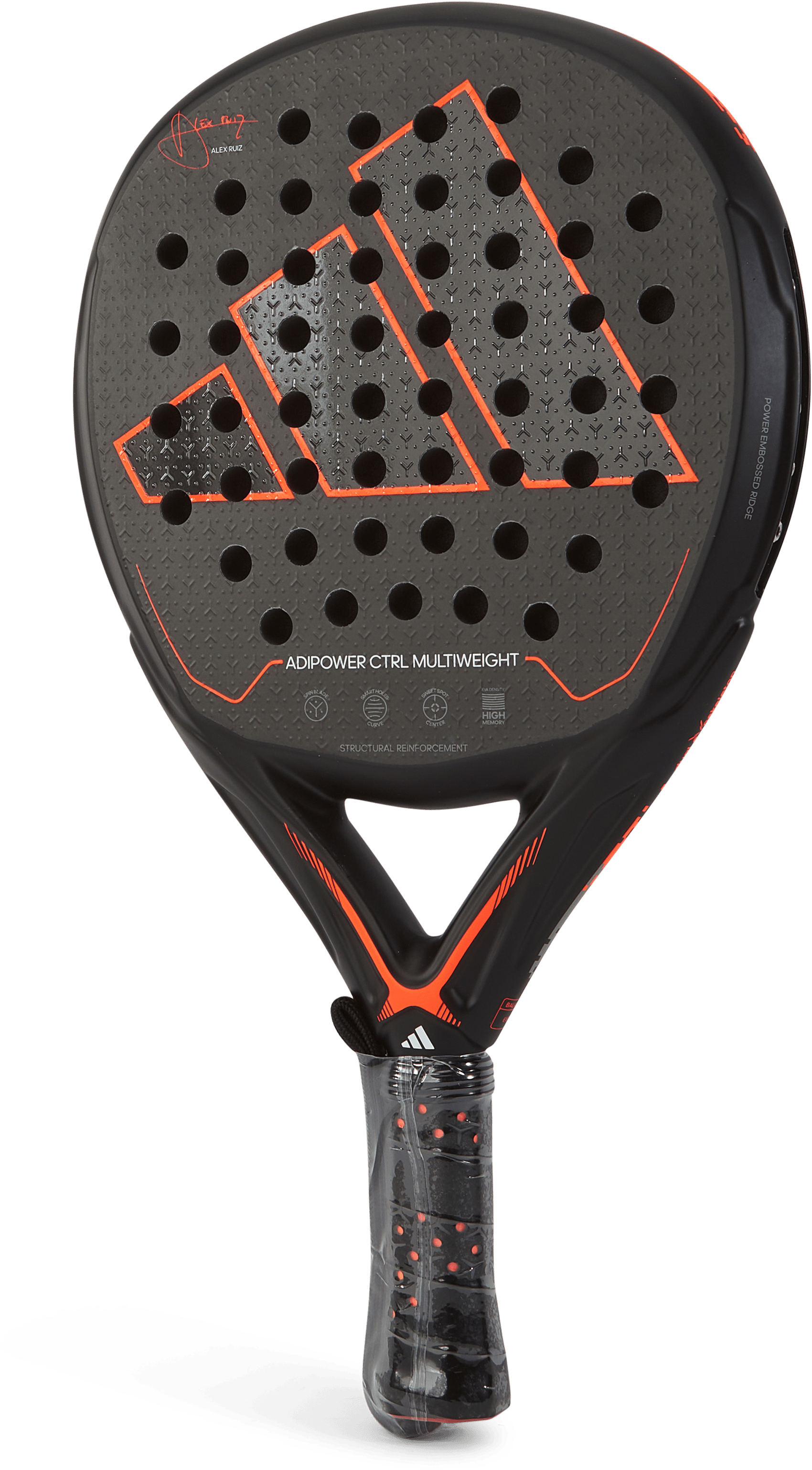Adipower Multiweight Ctrl Black/orange, Unisex, Ekwipunek, rakiety, Padel, Czarny, ONESIZE