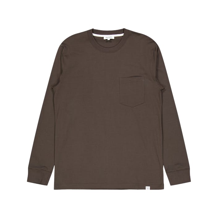 Johannes Standard Pocket Ls Beech Green, Male, Odevy, Tričko, Hnedá, L