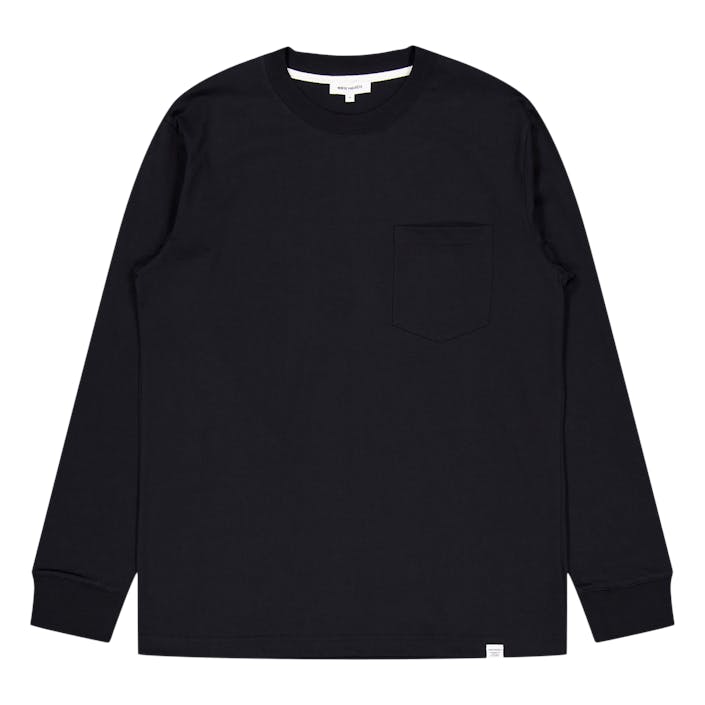 Johannes Standard Pocket Ls Black, Male, Klær, T skjorte, Svart, M