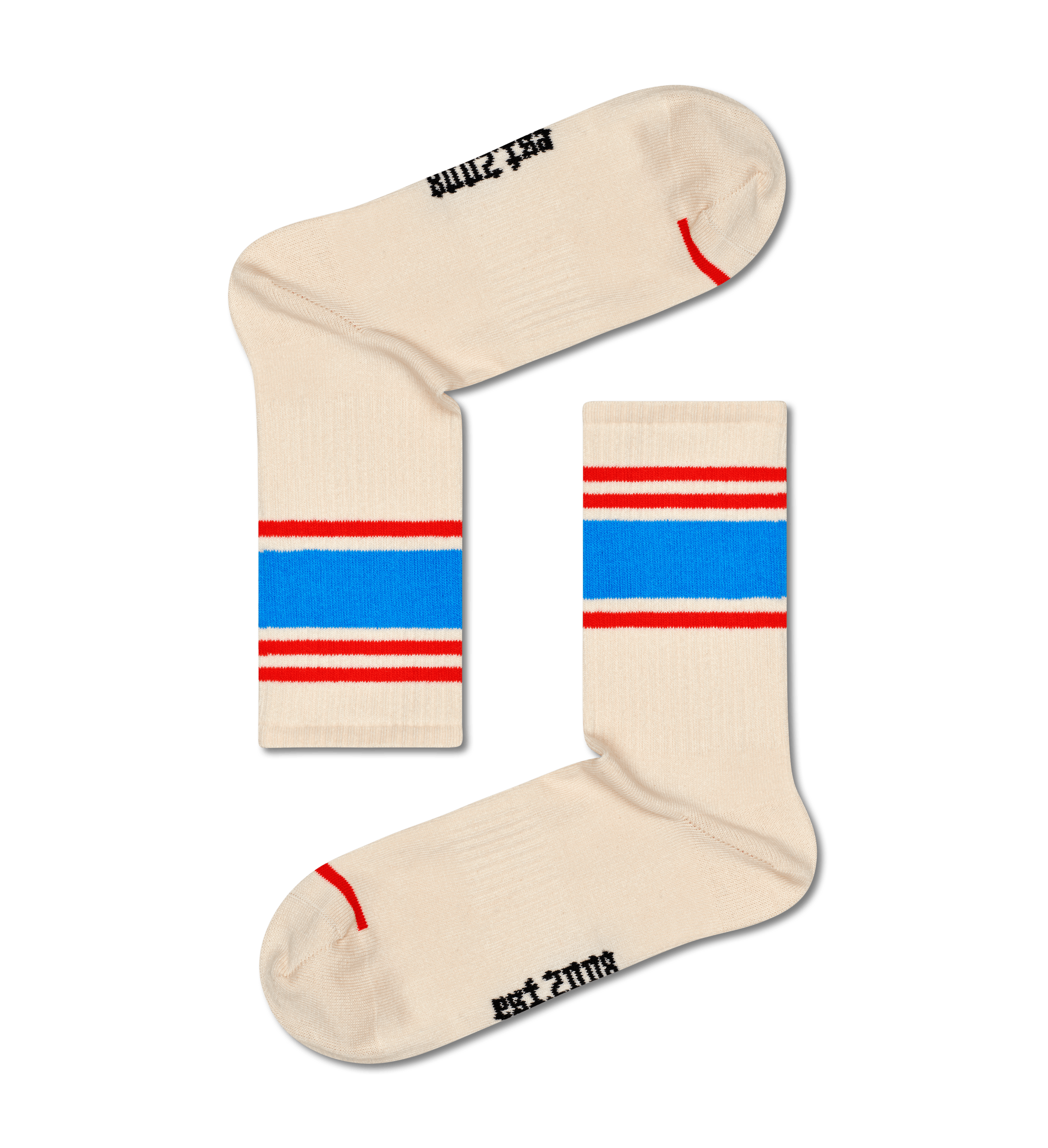 Blocked Stripe 3/4 Crew Sock 1700, Unisex, Abbigliamento, Calzini, Beige, 41-46