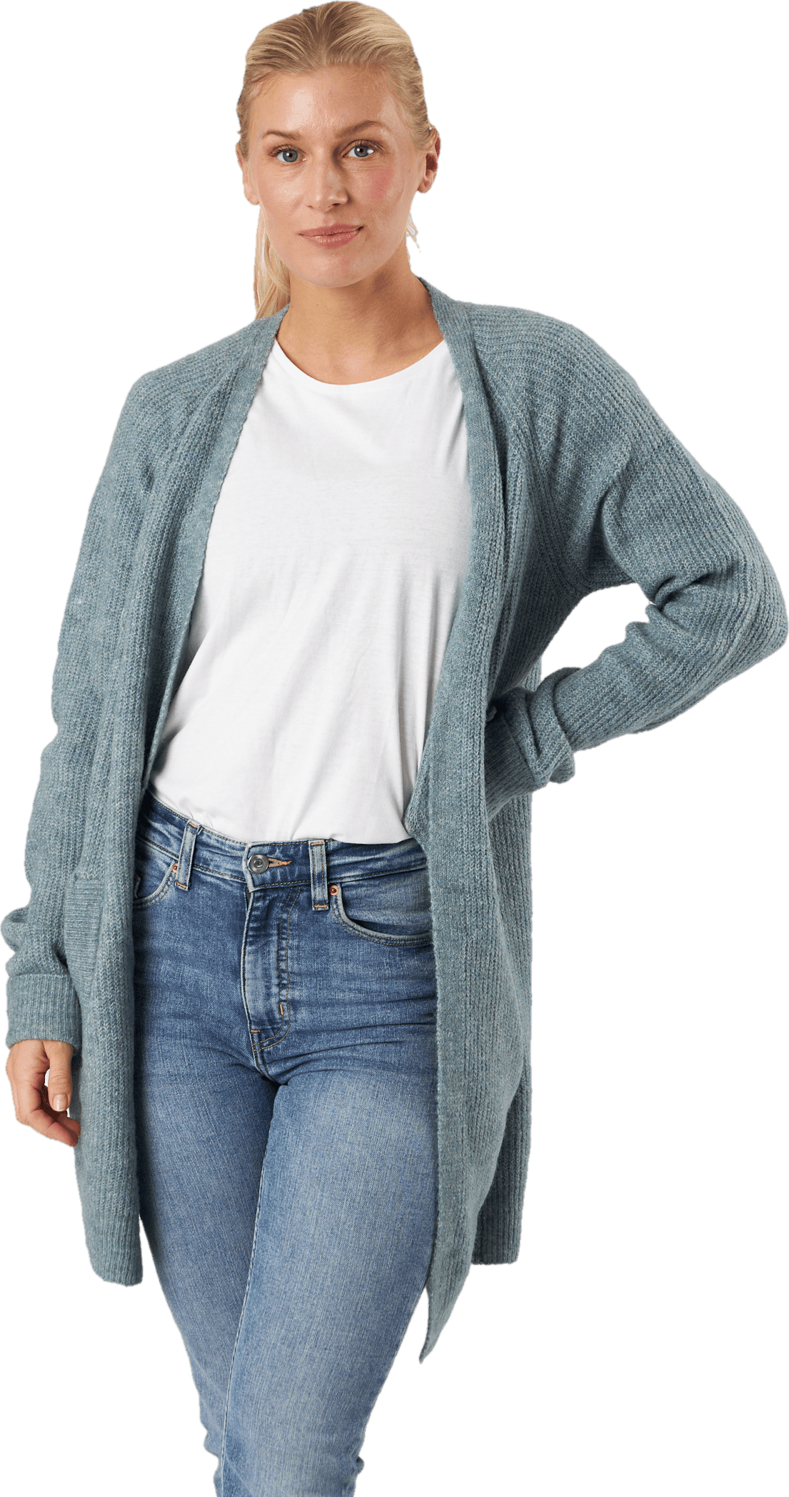 Pcellen Ls Long Knit Cardigan  Trooper - Bild 2