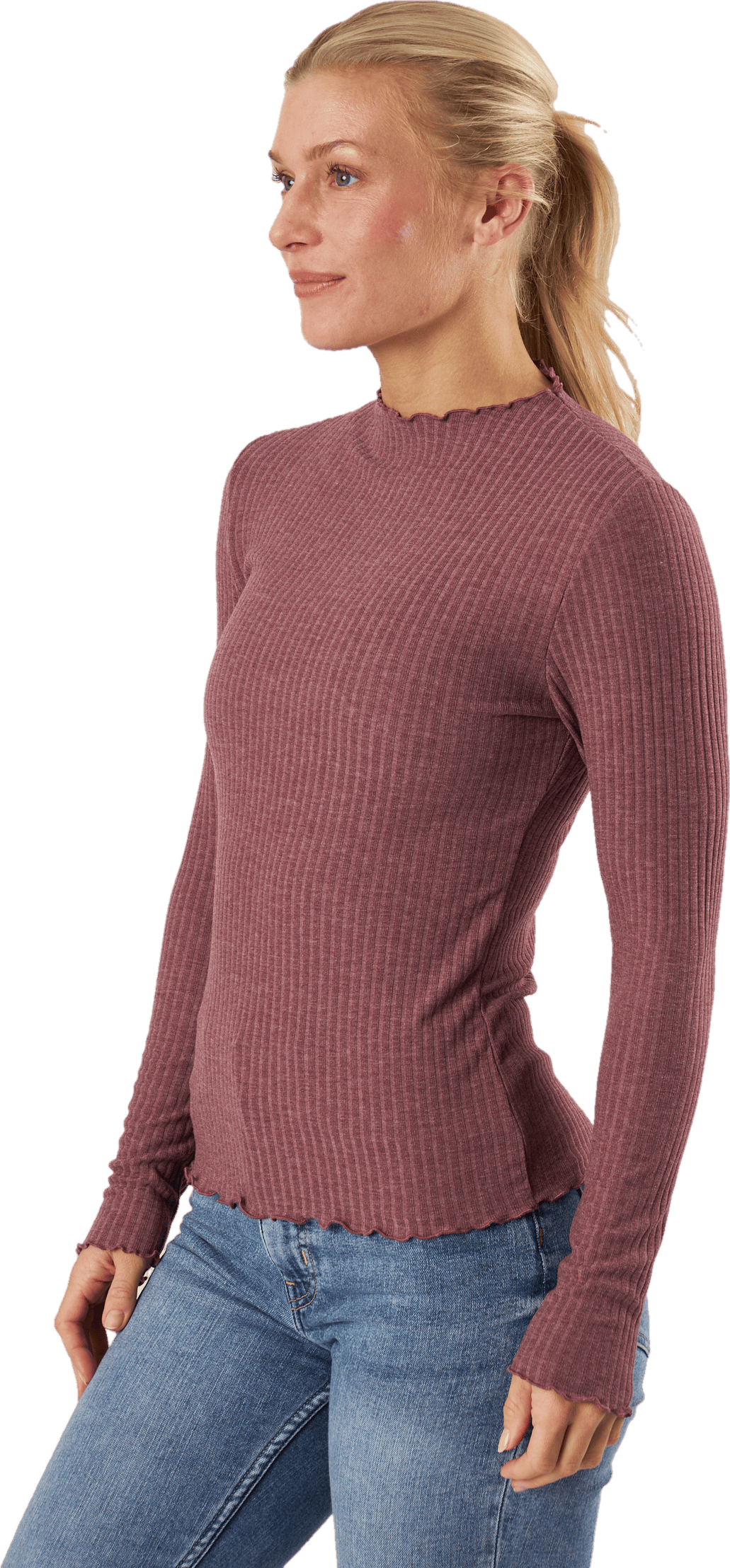 Emma L/s High Neck Top Noos Jr Rose Brown - Bild 2