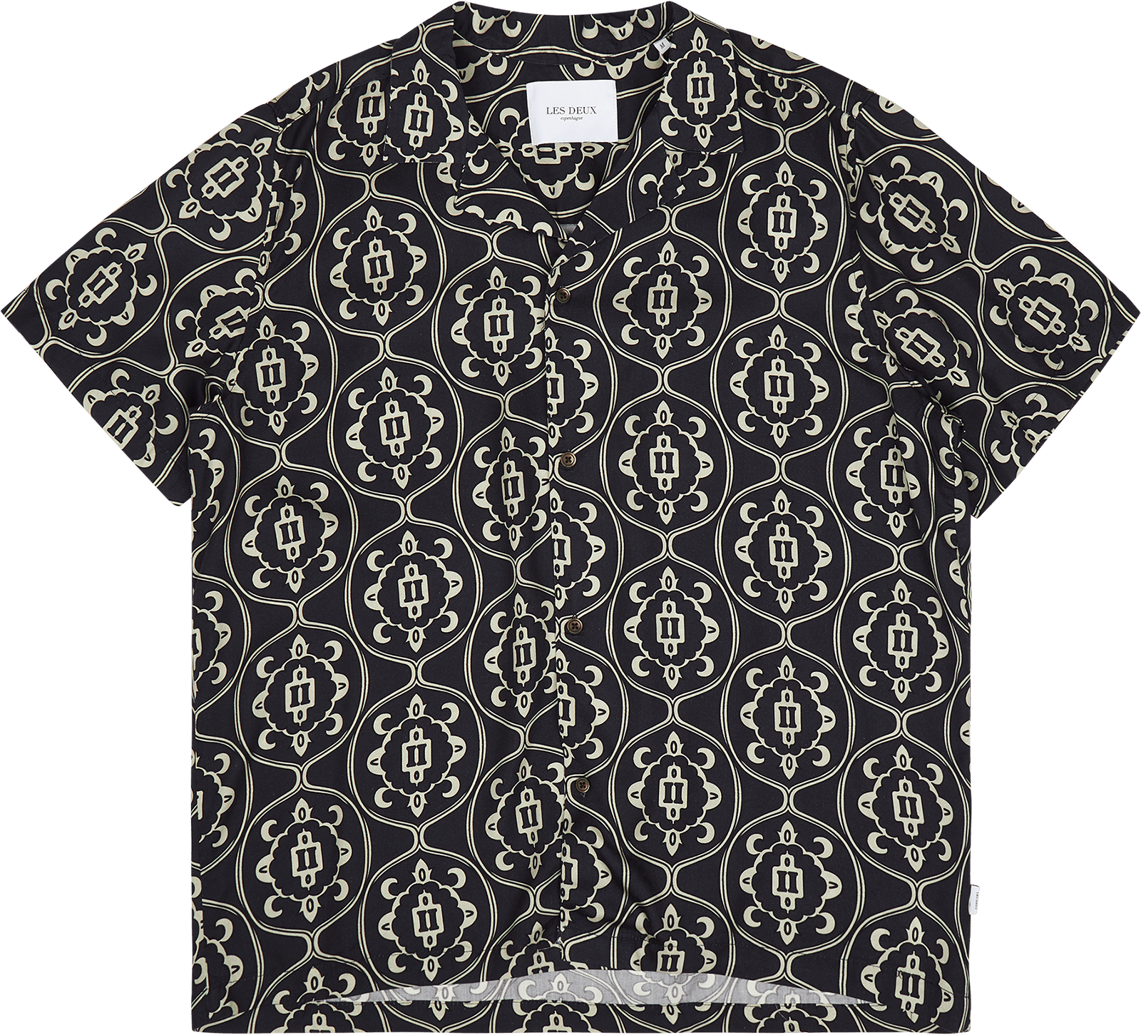 Les Deux Ornament Aop Tencel Ss Shirt, Male, Aparelhos, Tops, Multi cor, XXL