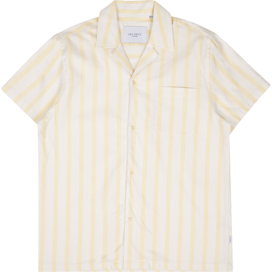 Les Deux Lawson Stripe Ss Shirt lemon Sorbet