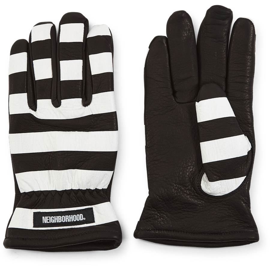 Leather Border Glove . Sl Bk