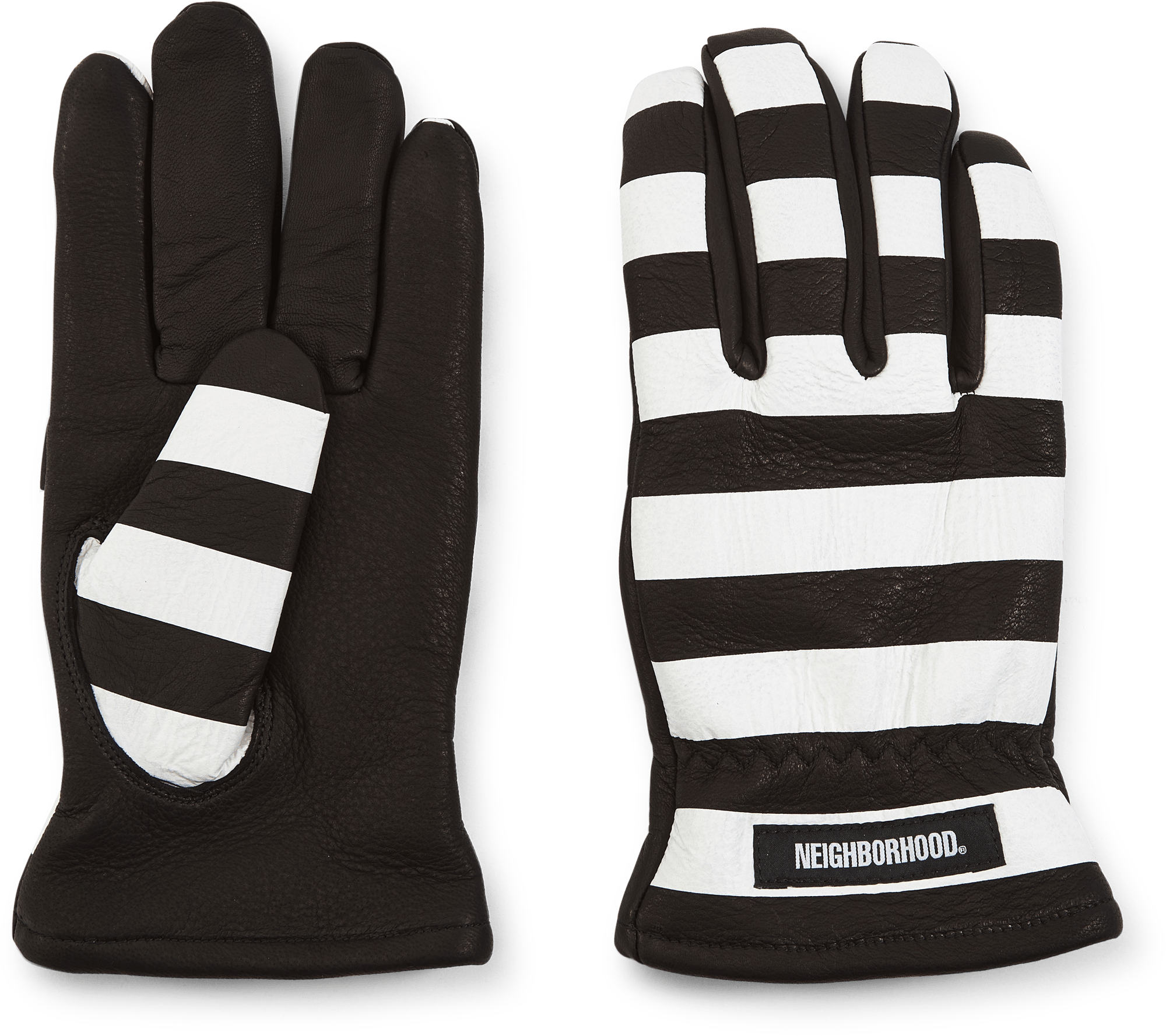 Leather Border Glove . Sl Bk - Bild 2