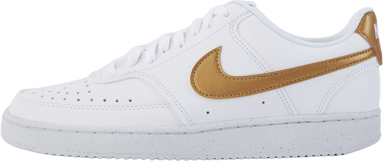 Court Vision Low Next Nature Women's Shoes WHITE/METALLIC GOLD-WHITE, Female, Shoes, Trainers, White, EU 38,5