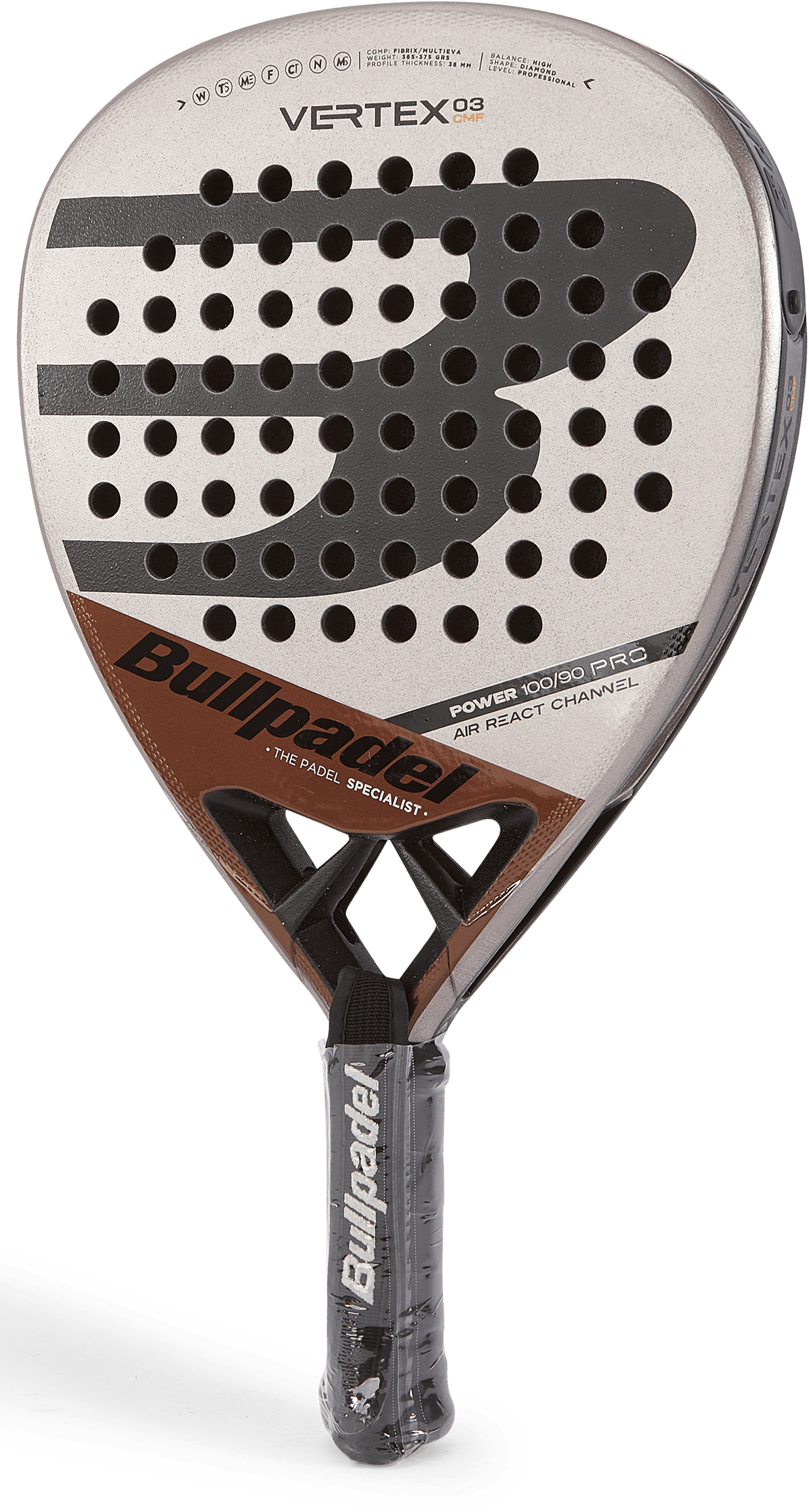 Vertex 03 Comfort 2023, Unisex, Equipment, rackets, Padel, Brown, ONESIZE