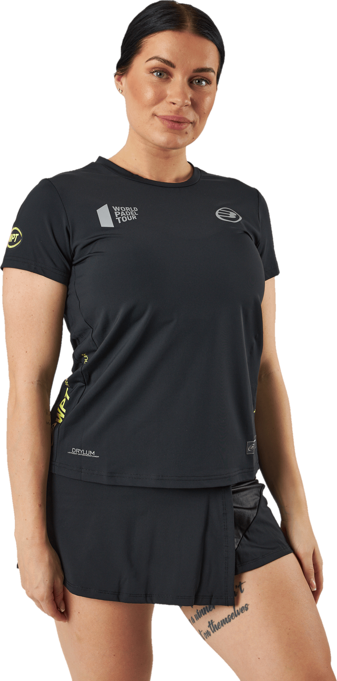 Llama Black, Female, Apparels, T-shirt, Padel, Black, S