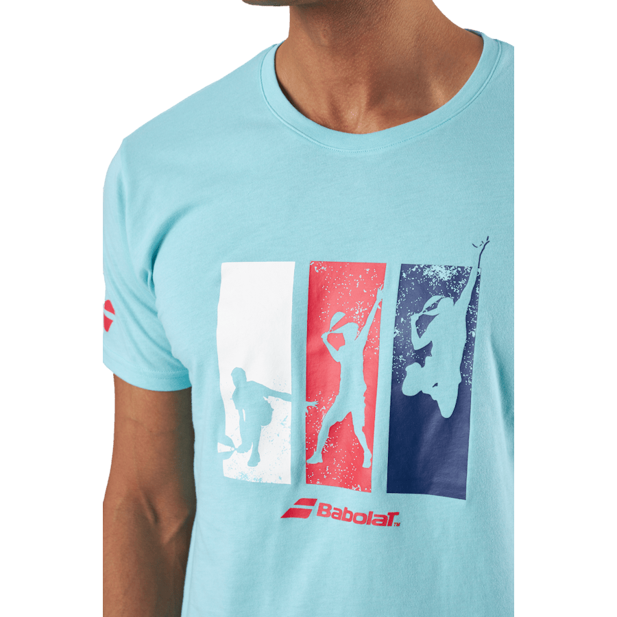 T-shirt Padel Cotton Turquoise - Bild 4