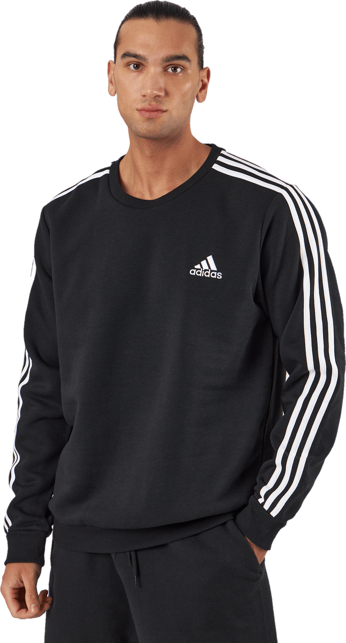 Essentials Fleece 3-Stripes Sweatshirt Black