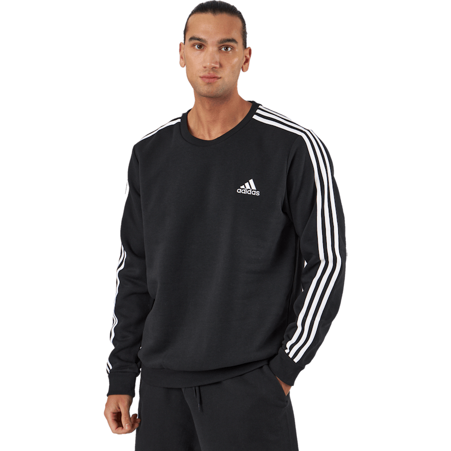 Essentials Fleece 3-Stripes Sweatshirt Black