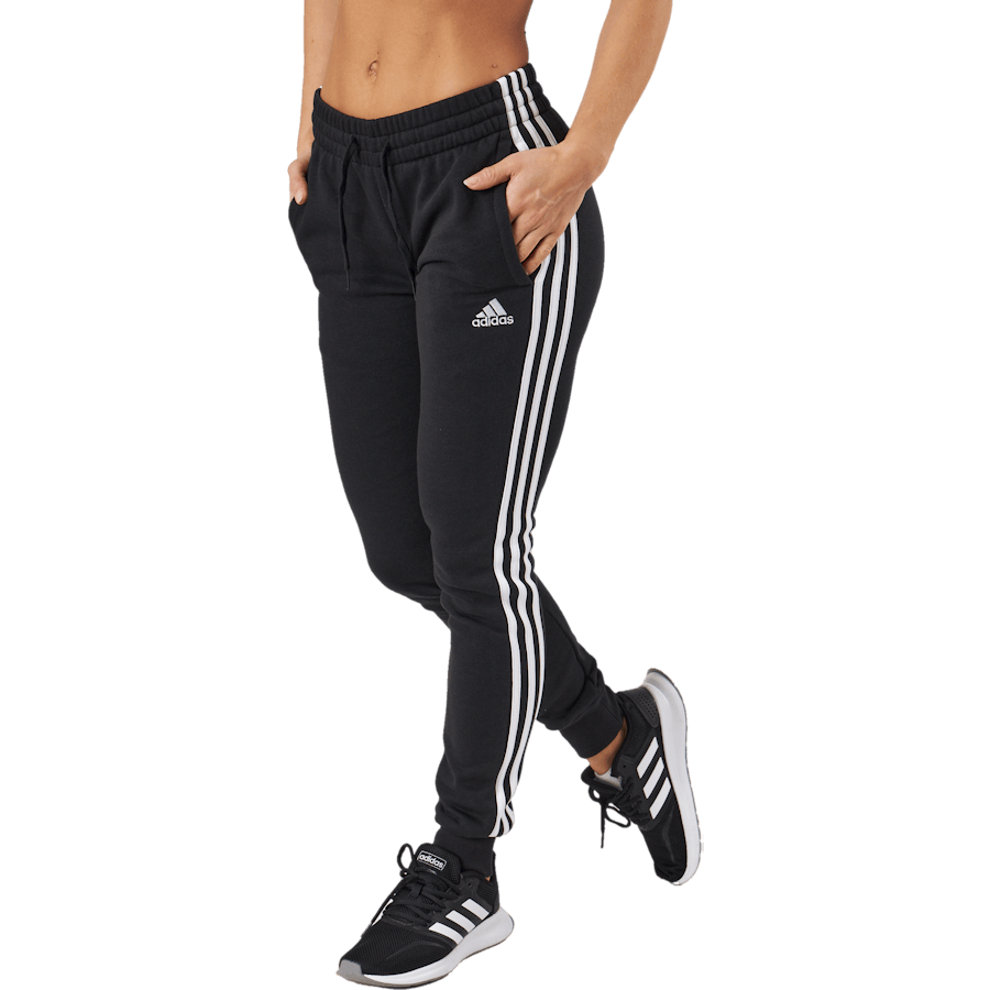 Essentials Fleece 3-Stripes Joggers Black - Bild 2