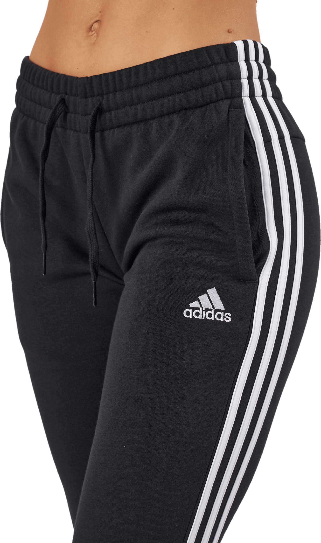 Essentials Fleece 3-Stripes Joggers Black - Bild 4