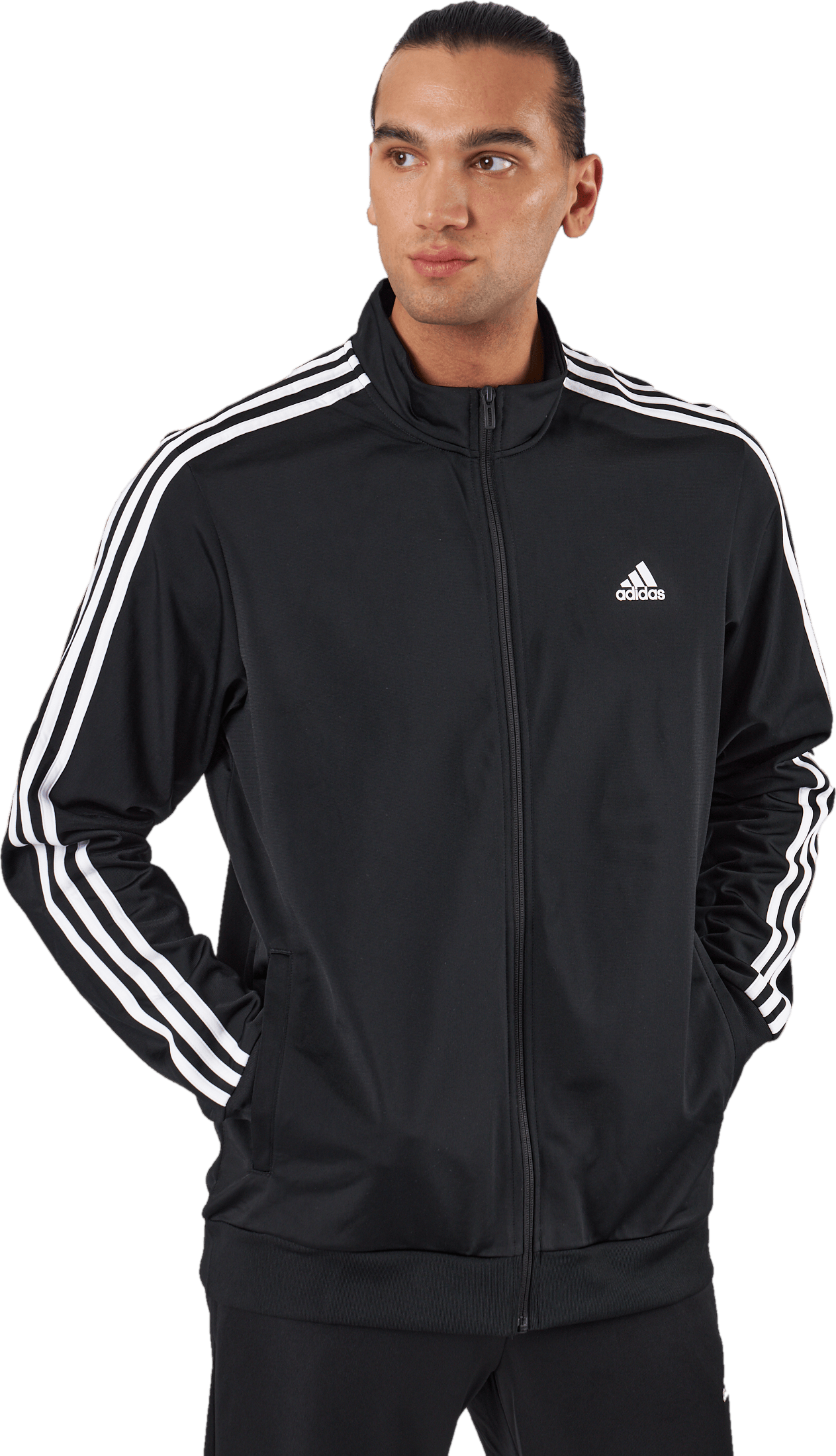 Essentials Warm-Up 3-Stripes Track Top Black - Bild 2